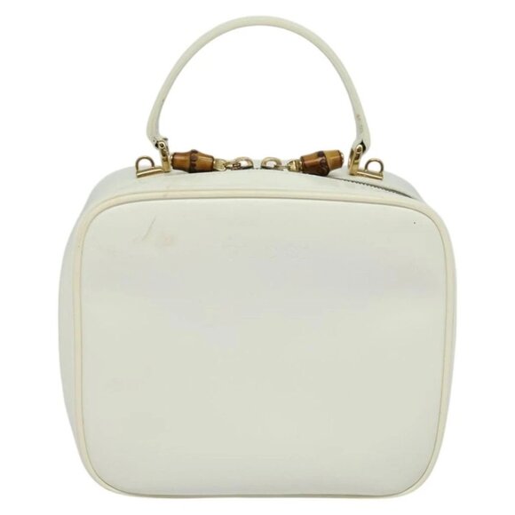 GUCCI Vanity Cosmetic Pouch Patent 2way Gold White 000 270 0323 Auth ep8794 - Picture 10 of 15